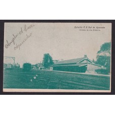 AYACUCHO ANTIGUA TARJETA POSTAL ESTACION DEL FERROCARRIL FCS